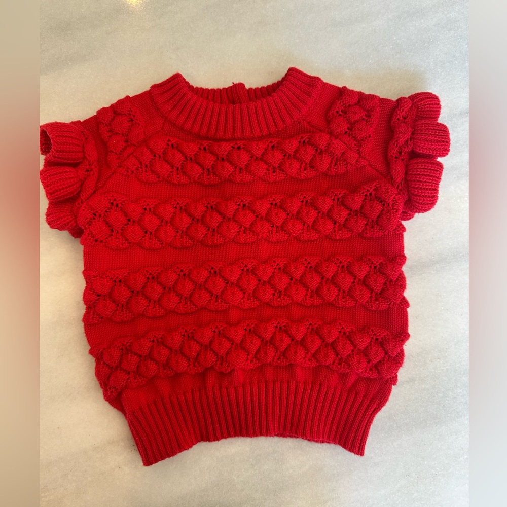 JANIE AND JACK BABY GIRLS SHORT SLEEVE KNIT SWEATER